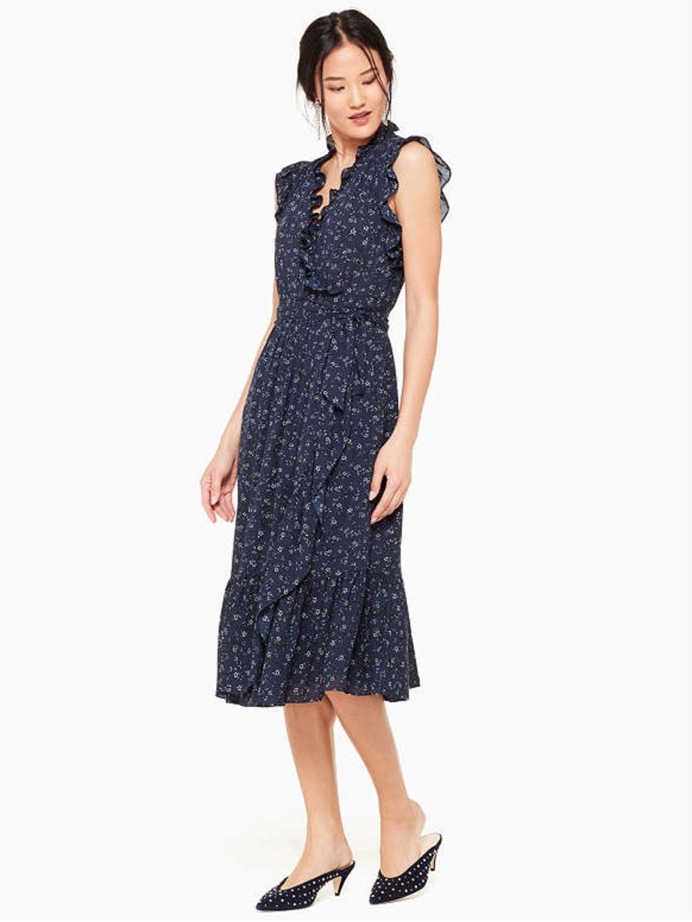 kate spade new york West Wild Rose Ruffle Wrap Dress